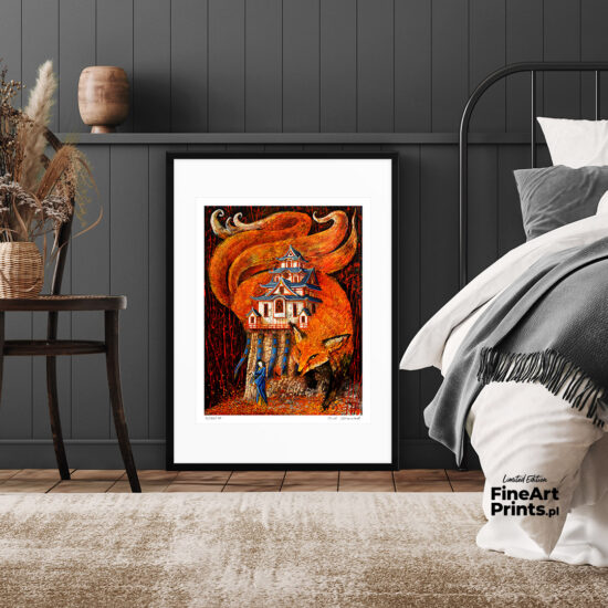 Roch Urbaniak, "Kitsune and Nightingale". Get a collector's giclée print. In our offer you will find art prints and reproductions of contemporary art paintings. Available only in Fine Art Prints.