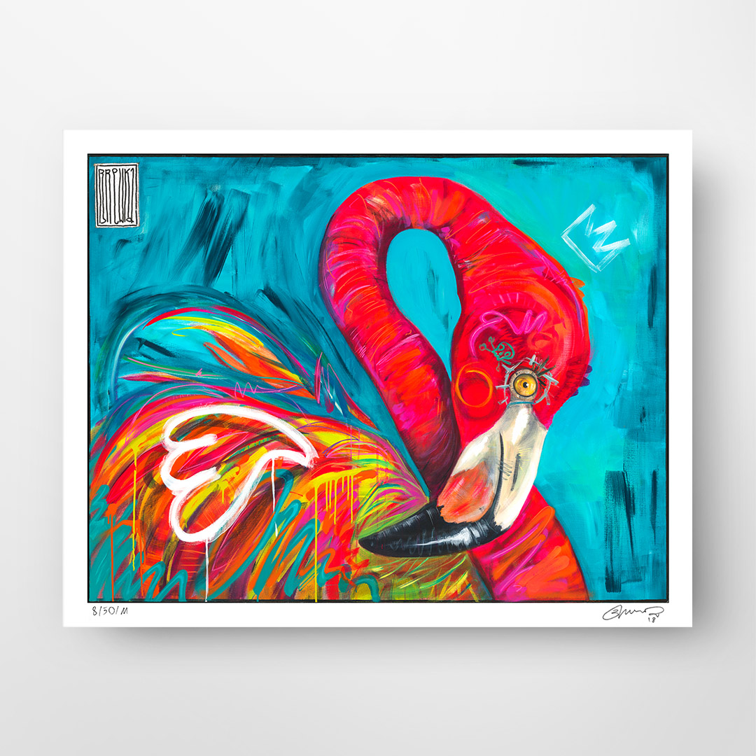 Wojciech Brewka, “Pink flamingo”. Kup kolekcjonerską inkografię (giclée). W naszej ofercie znajdziesz wydruki artystyczne oraz reprodukcje obrazów sztuki współczesnej. Dostępne tylko w Fine Art Prints.