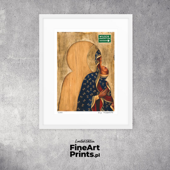 Borys Fiodorowicz, “Sorry, Poland". Mother Mary of Częstochowa walking out of the painting. Buy a collectible print (giclée). In our offer you will find art prints and reproductions of contemporary art paintings. Available only in Fine Art Prints.