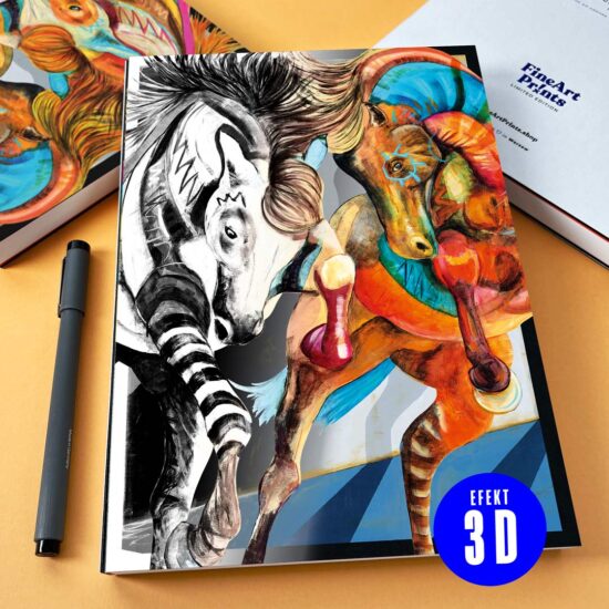3D Art Notebook - W. Brewka - Twins II - front cover view with 3D effect