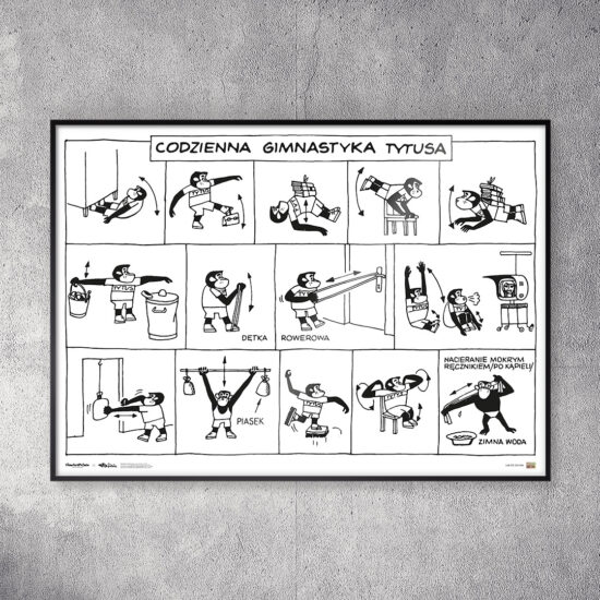 Kolekcjonerski plakat z komiksu Tytus, Romek i A'Tomek - "Codzienna gimnastyka Tytusa"