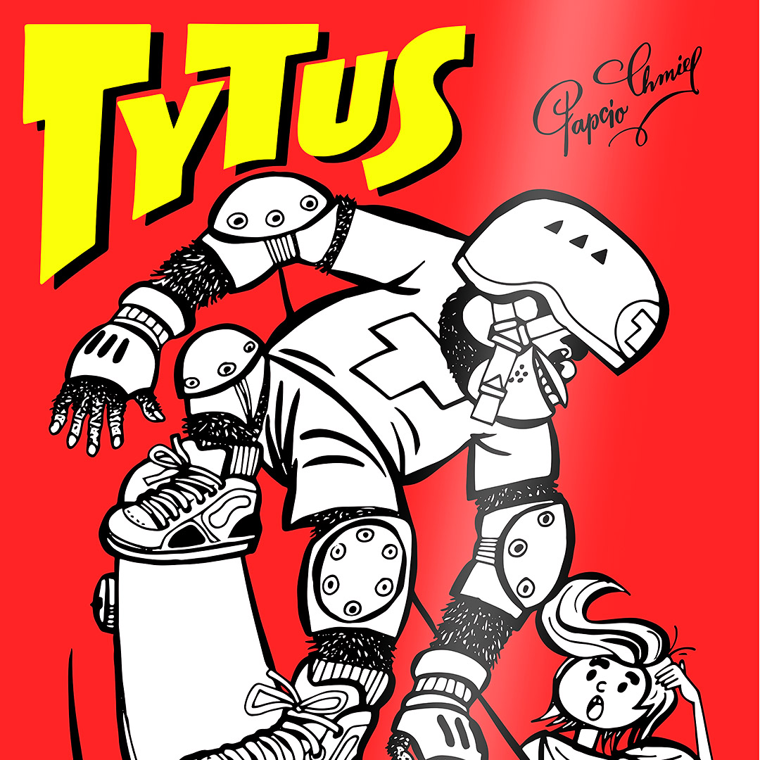 Kolekcjonerski plakat z komiksu Tytus, Romek i A'Tomek - "Tytus na deskorolce"