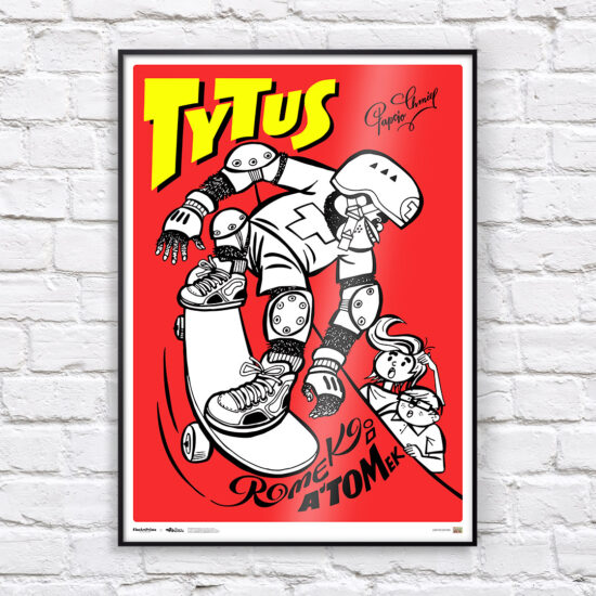 Kolekcjonerski plakat z komiksu Tytus, Romek i A'Tomek - "Tytus na deskorolce"