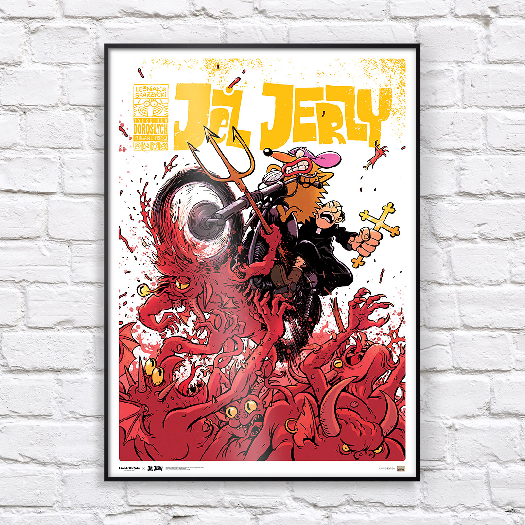 Kolekcjonerski plakat z komiksu Jeż Jerzy - "Apage Satanas!"