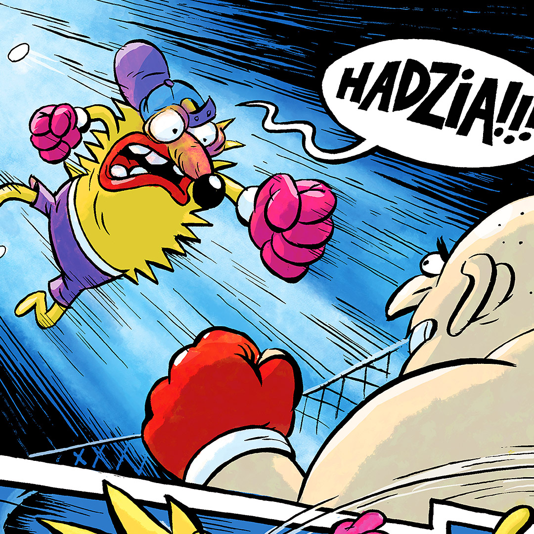 Kolekcjonerski plakat z komiksu Jeż Jerzy - "Fight!"