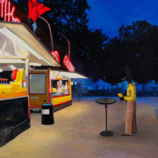 Joanna Karpowicz "Food Truck" - Anubis przy nocnym food trucku
