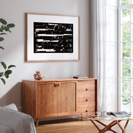 The painting 'Painting Music Grieg' by Bogusław Lustyk, a visualization of Scandinavian music.