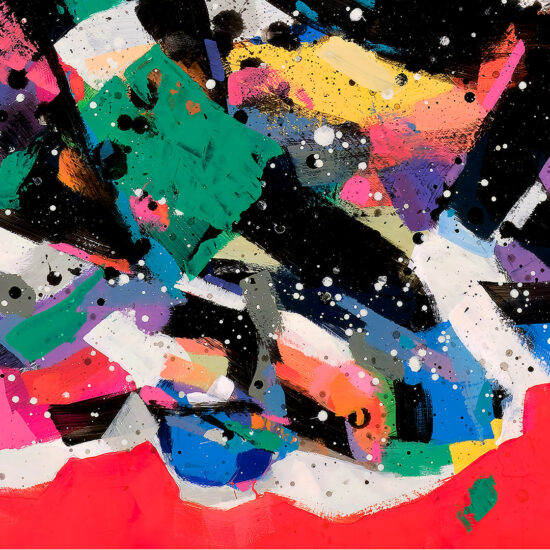 Obraz 'Painting Music Stravinsky' Bogusława Lustyka, abstrakcyjna interpretacja muzyki w kolorach.