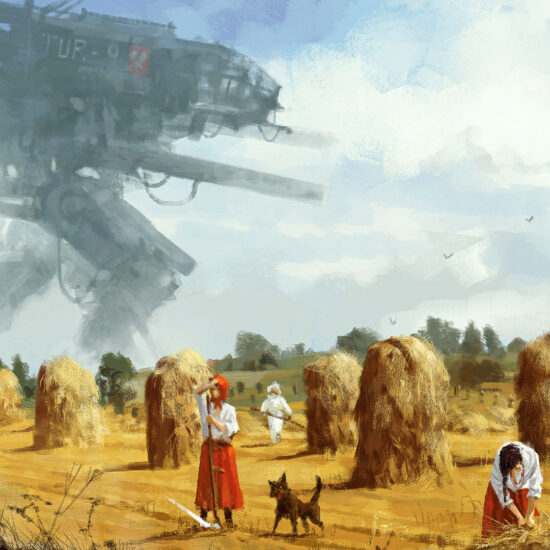 "Iron Harvest" autorstwa Jakuba Różalskiego - sceny z uniwersum gry w połączeniu z elementami science fiction.