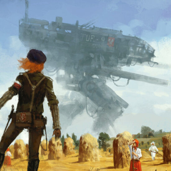 "Iron Harvest" autorstwa Jakuba Różalskiego - sceny z uniwersum gry w połączeniu z elementami science fiction.