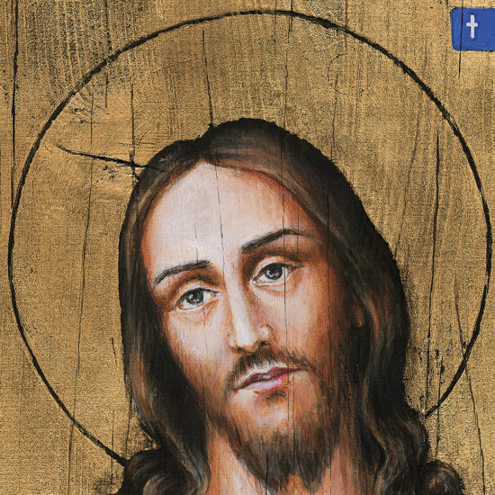 Borys Fiodorowicz’s painting Mercy. Share it! – a contemporary icon with a message of sharing goodness.