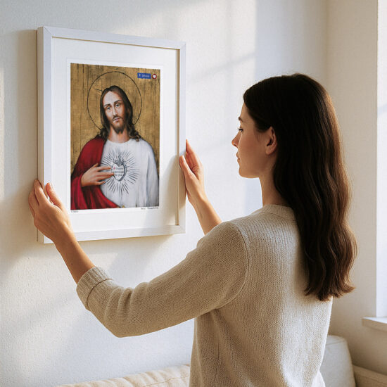 Borys Fiodorowicz’s painting Mercy. Share it! – a contemporary icon with a message of sharing goodness.