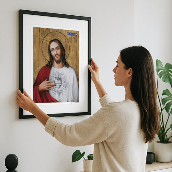 Borys Fiodorowicz’s painting Mercy. Share it! – a contemporary icon with a message of sharing goodness.