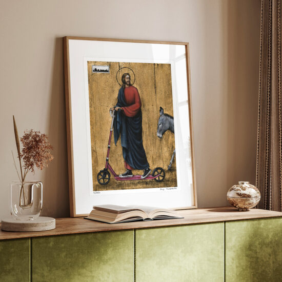 A modern take on the religious icon – Jesus on a scooter in Borys Fiodorowicz’s "Entry. Episode Two."